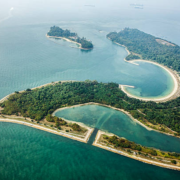 Aerial view of Singapore Southern islands