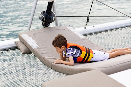 Child on Yacht Trampoline net