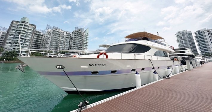 Yacht anchored at OneDegree15 Marina