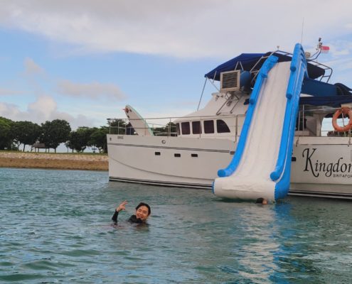 Yacht giant slide Singapore yacht rental