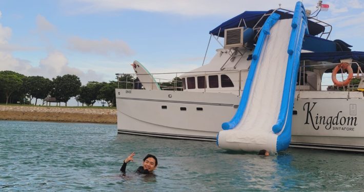 Yacht giant slide Singapore yacht rental