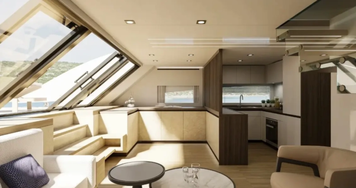 Interior saloon of the seawind yacht singapore