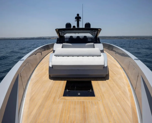 Forward Seating & Bow Lounge of Sea Wind super yacht charter in Singapore